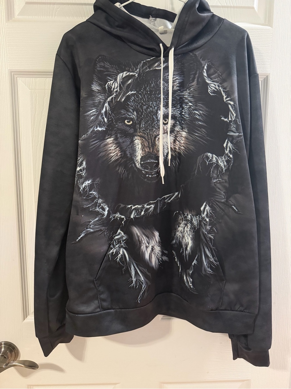Black Wolf Graphic Hoodie - Men's Pullover Sweatshirt